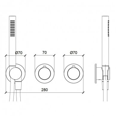 Potinkinis termostatinis dušo maišytuvas su rankiniu dušu, Stilus Zero One 3