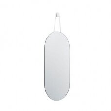 Sieninis veidrodis ovalus Baltas 60 x 30 cm